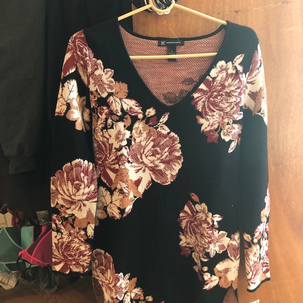NWT INC Floral Sweater Dress
